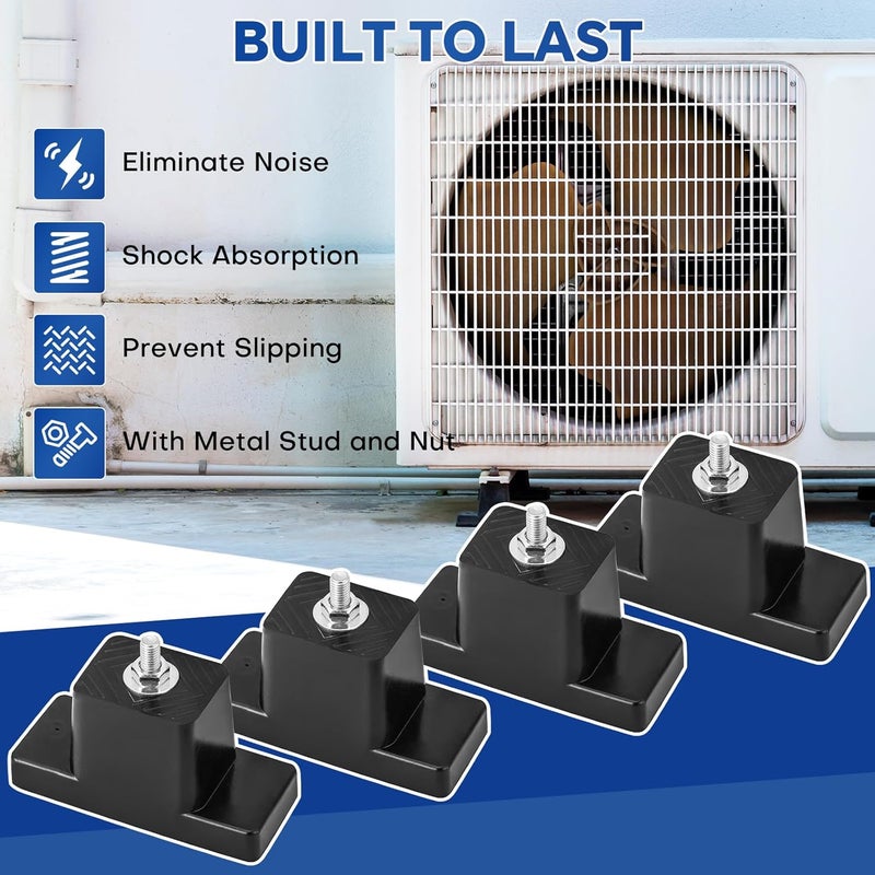 MYFULLY Rubber Vibration Isolator Mounting Bracket 4-Pack Air Conditioner Vibration Damping Mounts Anti-Vibration Shock Absorbing Pads for Outdoor Mini Split Air Conditioner Condensers - Image 5